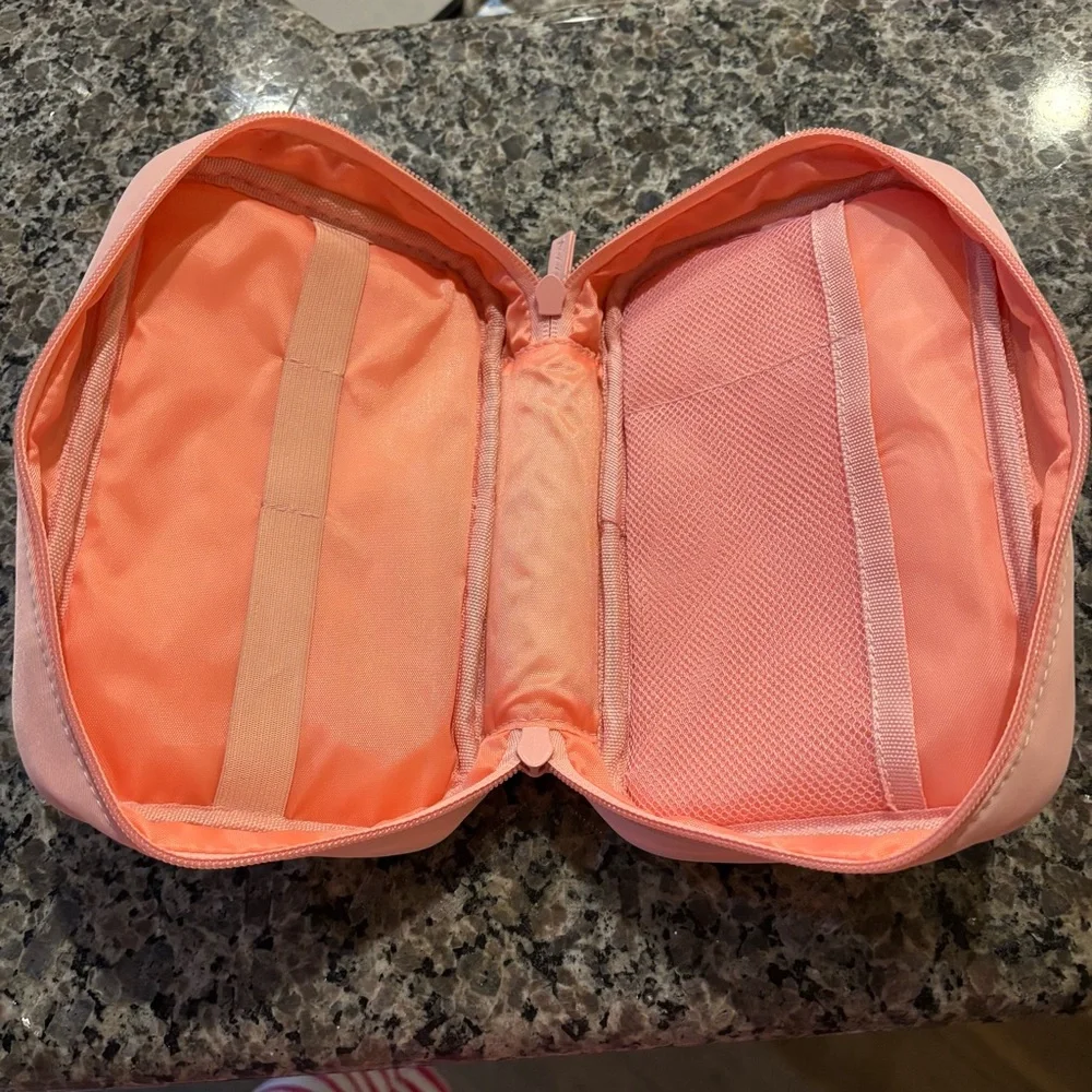 Poppin Light Pink Blush Pencil Pen Case Cosmetic Zip Pouch The Container Store